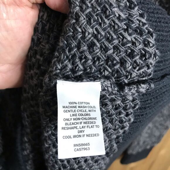 The Rail Mens 100% Cotton Crew Neck Sweater Black/ Grey Size Large - Picture 6 of 14